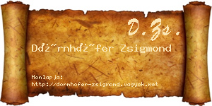 Dörnhöfer Zsigmond névjegykártya