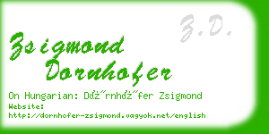 zsigmond dornhofer business card